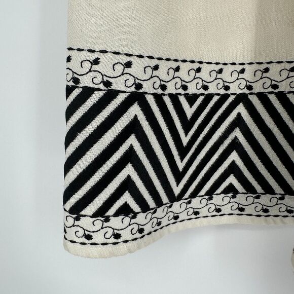 Vintage Carole Little Womens Linen Midi Skirt Size 10 Polka Dot Embroidered - Picture 4 of 9